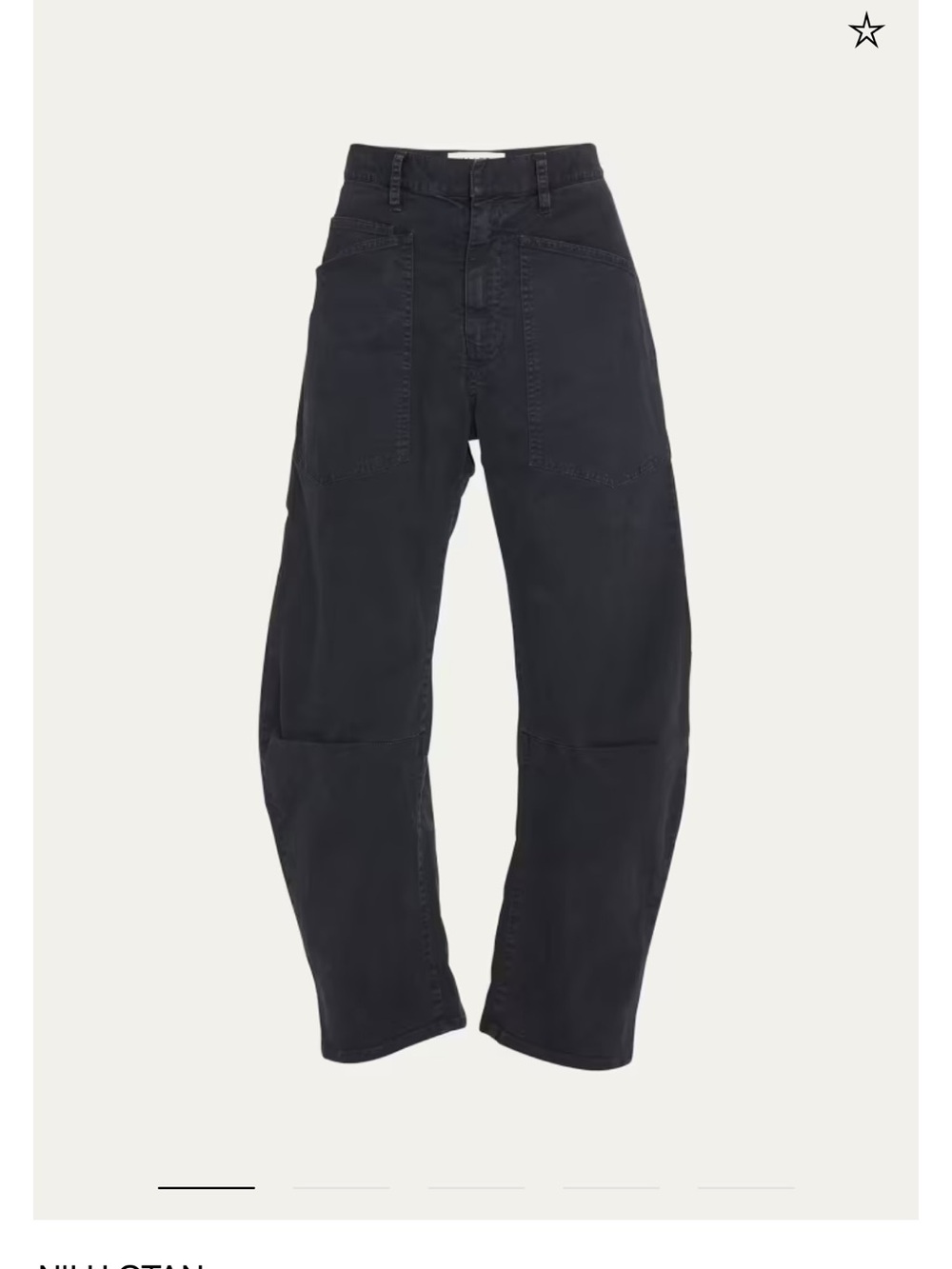 Nili Lotan Shon mid rise cropped pants carbon black size 6